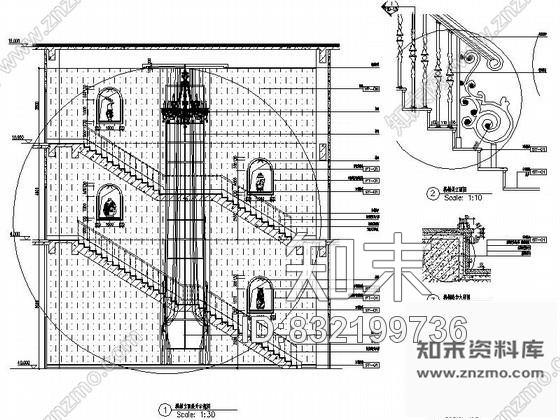 图块/节点欧式某会所楼梯间详图cad施工图下载【ID:832199736】