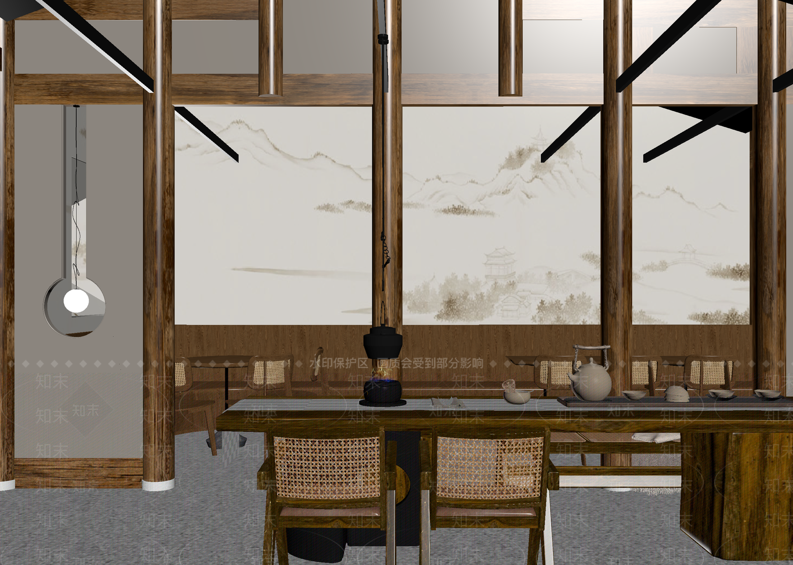 侘寂茶馆3D模型下载【ID:1214671350】