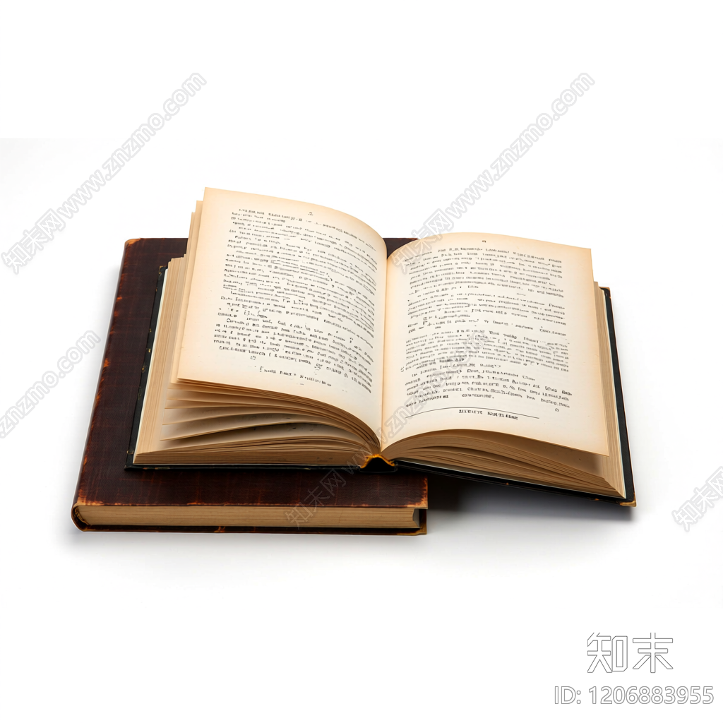 翻开的书籍模型3D模型下载【ID:1206883955】