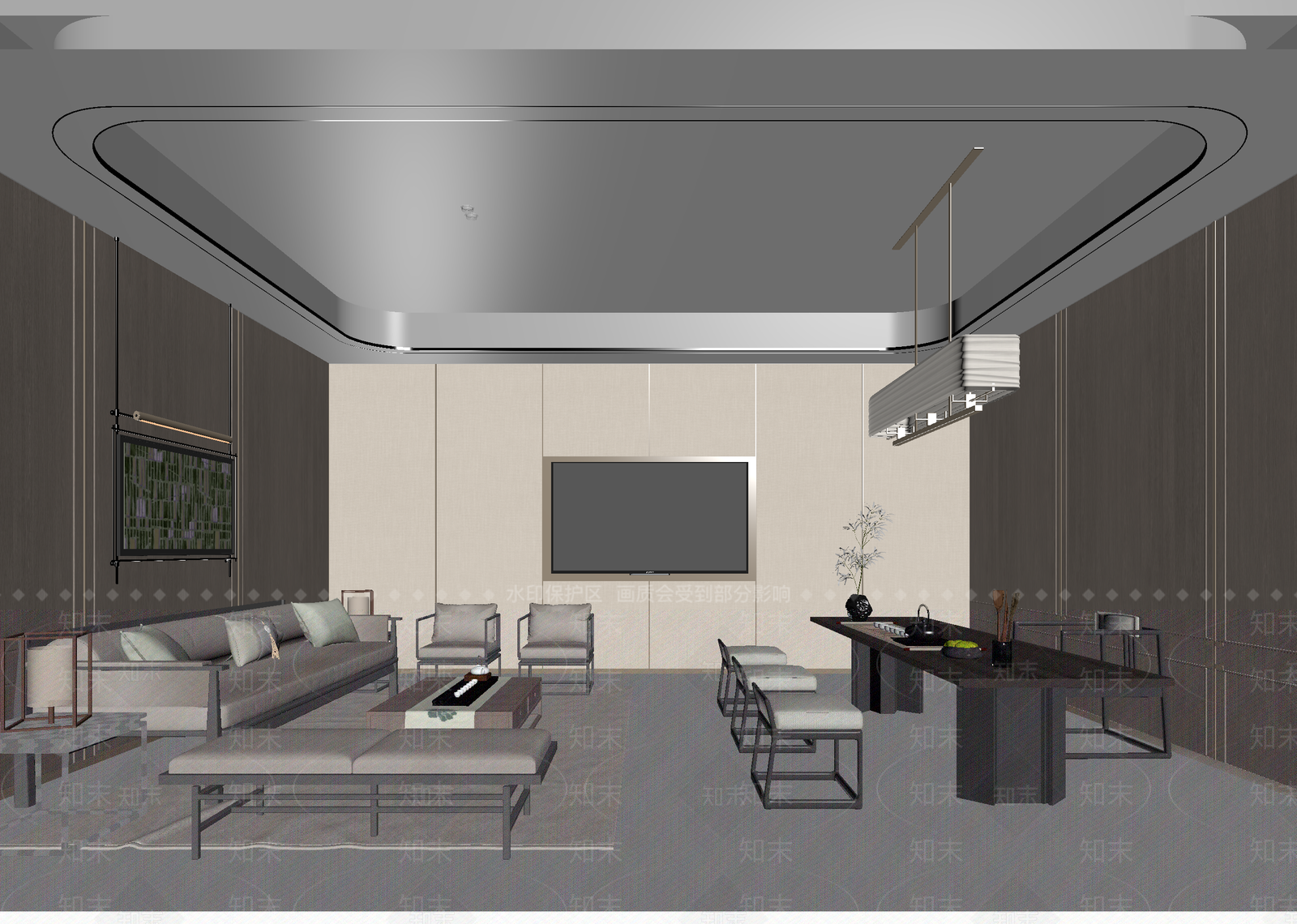 中式酒店大堂3D模型下载【ID:1215113204】