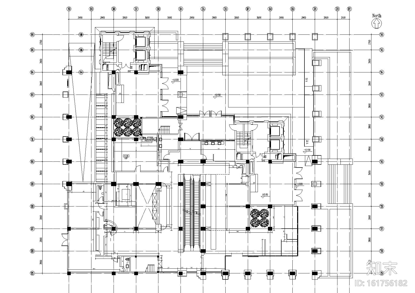 [北京]中国新理念餐厅室内装饰设计施工图cad施工图下载【ID:161756182】