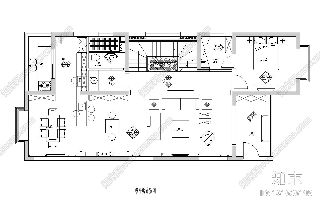 [山西]200㎡现代风格跃层公寓装修施工图cad施工图下载【ID:181606195】