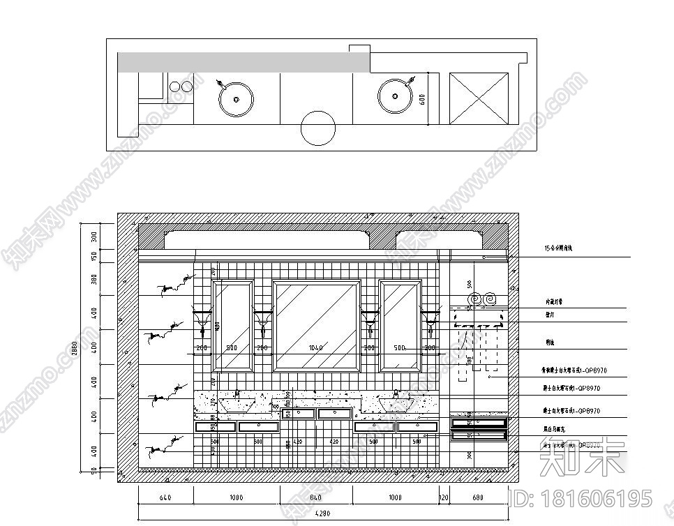 [山西]200㎡现代风格跃层公寓装修施工图cad施工图下载【ID:181606195】