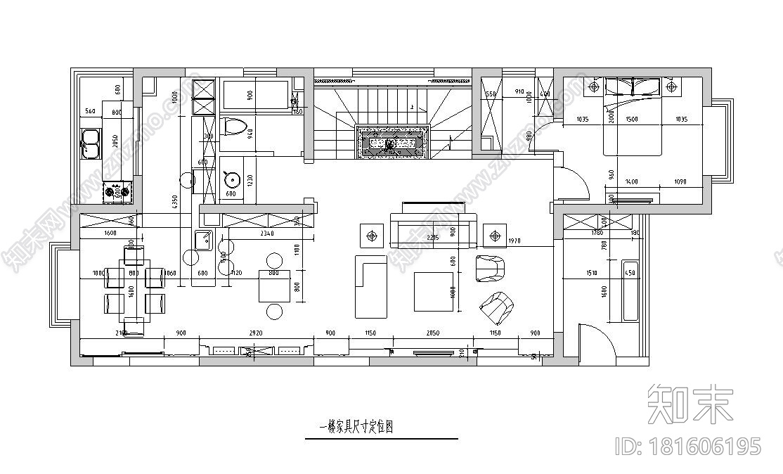 [山西]200㎡现代风格跃层公寓装修施工图cad施工图下载【ID:181606195】