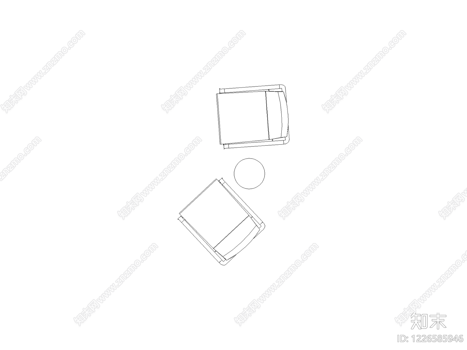 椅子cad施工图下载【ID:1226585946】