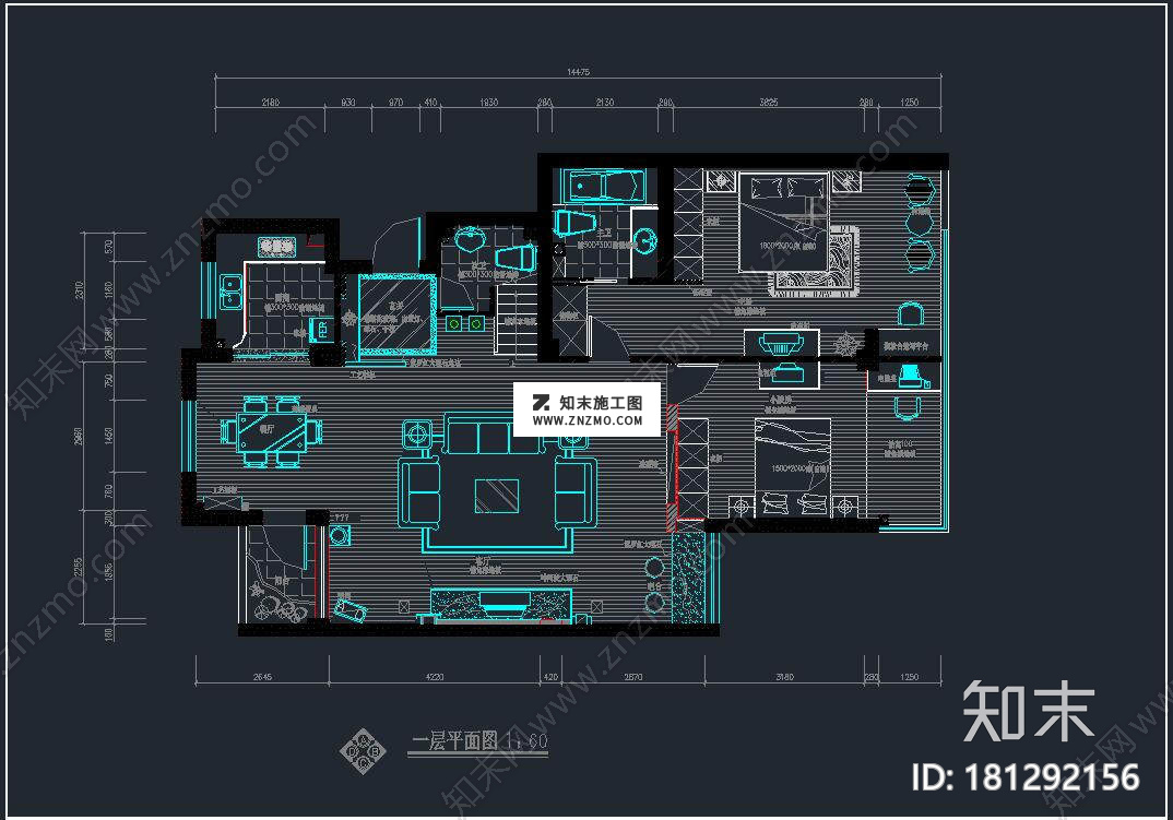 现代三层别墅CAD设计施工图cad施工图下载【ID:181292156】