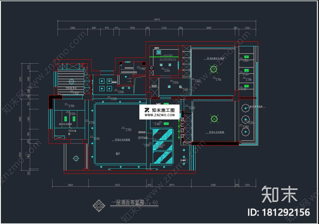 现代三层别墅CAD设计施工图cad施工图下载【ID:181292156】