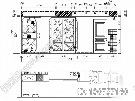 名师设计田园风情复式样板间装修施工图（含效果）cad施工图下载【ID:180757140】