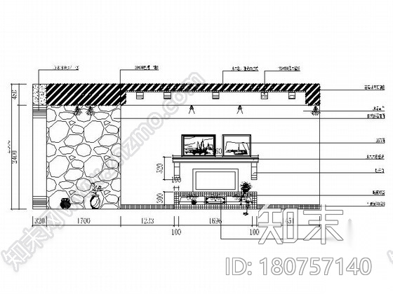 名师设计田园风情复式样板间装修施工图（含效果）cad施工图下载【ID:180757140】