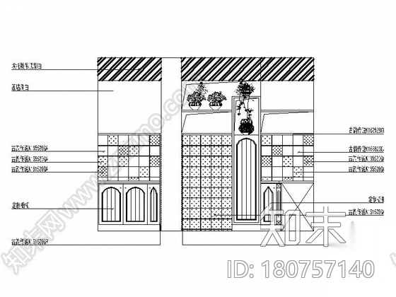 名师设计田园风情复式样板间装修施工图（含效果）cad施工图下载【ID:180757140】