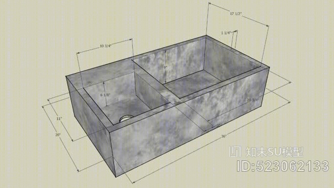 乡村厨房水槽SU模型下载【ID:523062133】