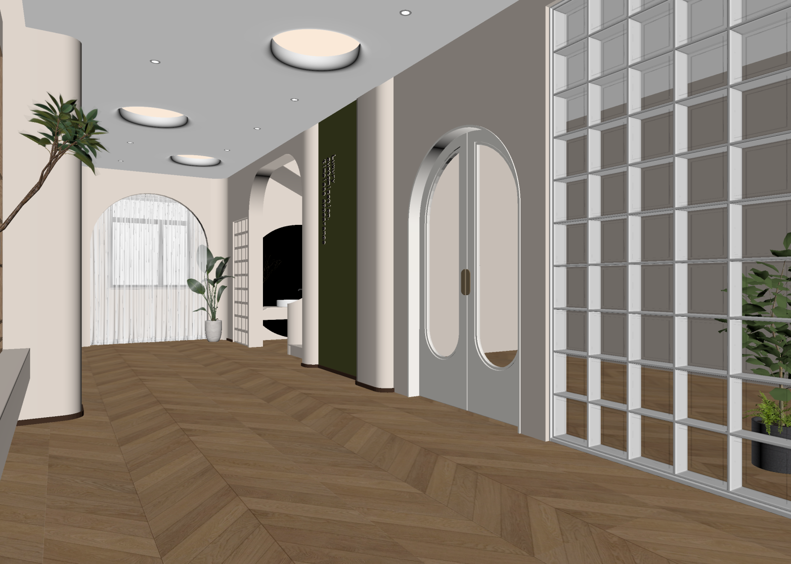 奶油玄关3D模型下载【ID:1215100600】