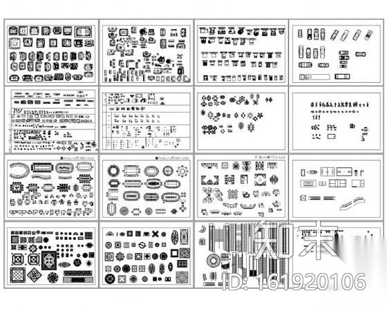 CAD常用图块集cad施工图下载【ID:161920106】