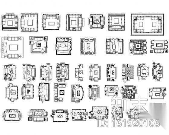 CAD常用图块集cad施工图下载【ID:161920106】