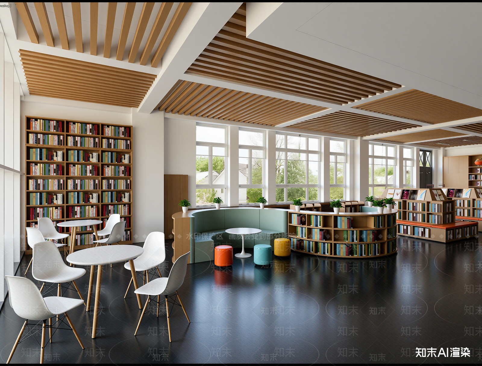 现代图书馆3D模型下载【ID:1213929547】