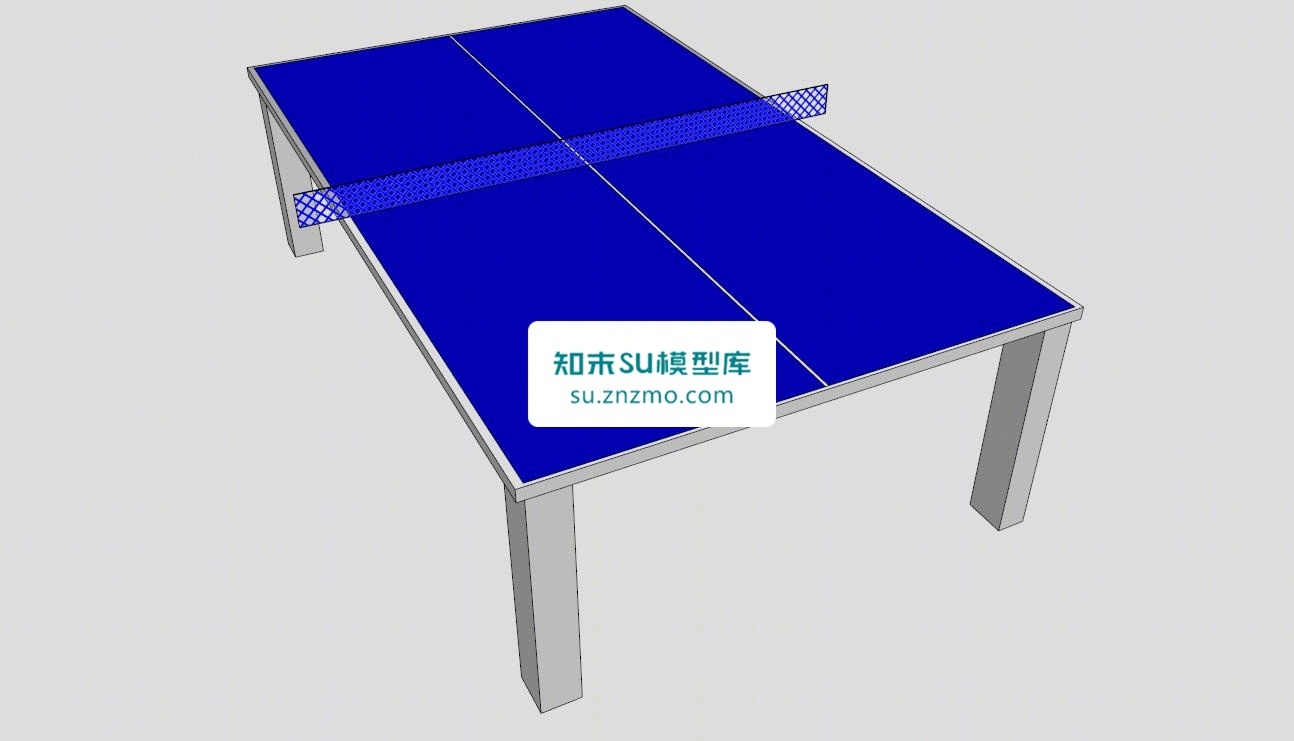 乒乓球桌蓝色体育台SU模型下载【ID:148476128】