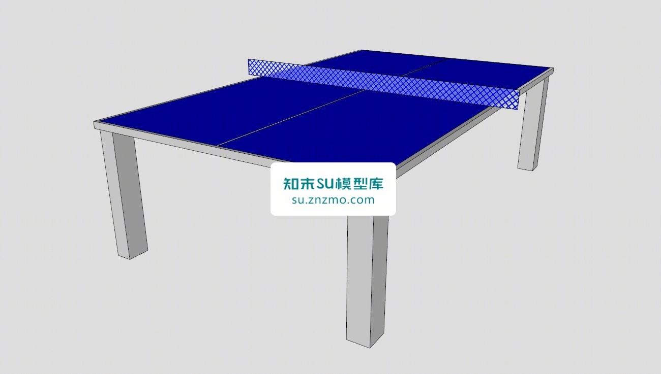 乒乓球桌蓝色体育台SU模型下载【ID:148476128】