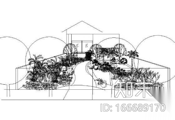 别墅花园绿化布置平面图施工图下载【ID:166689170】