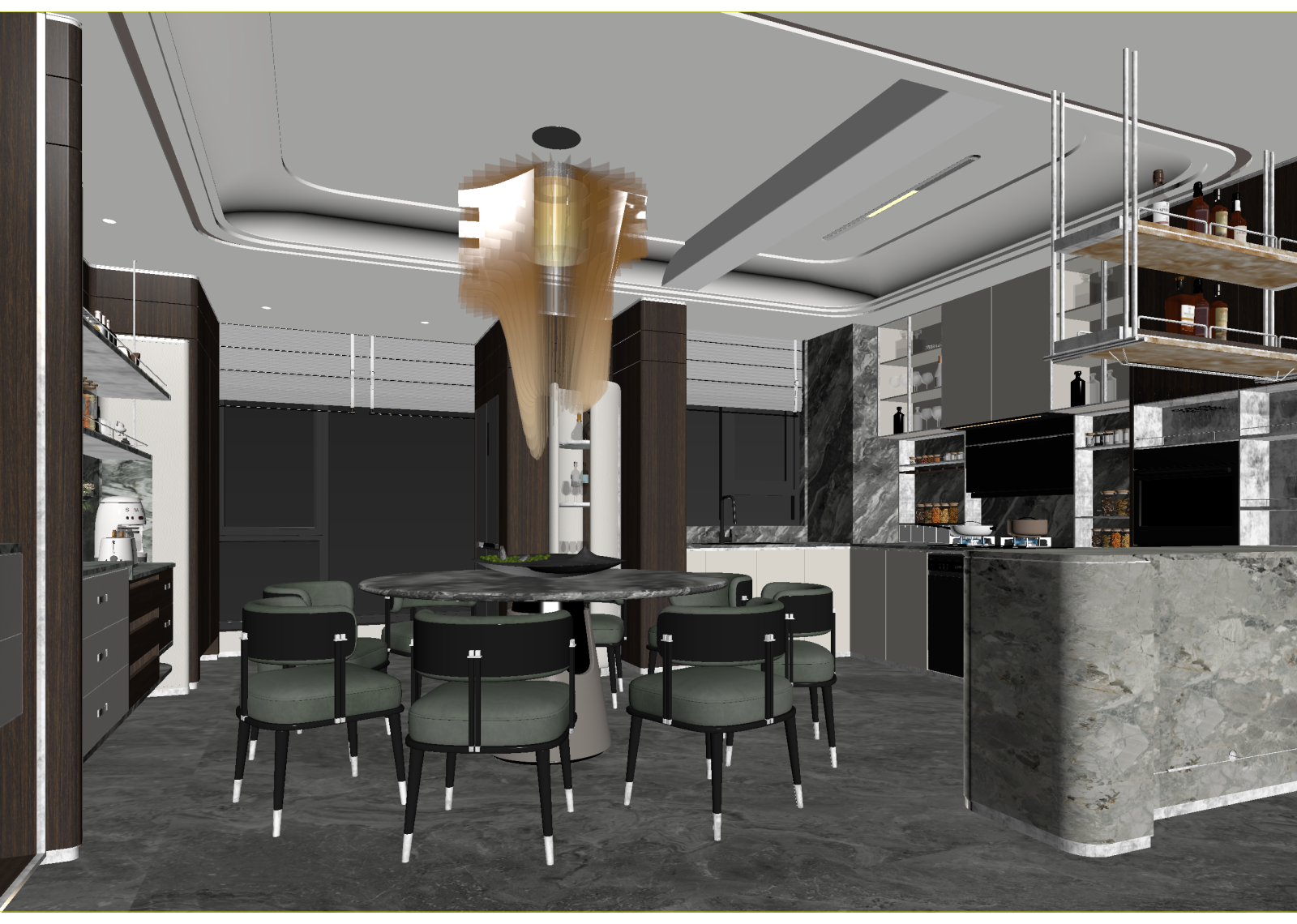 现代民宿大厅3D模型下载【ID:1215174359】