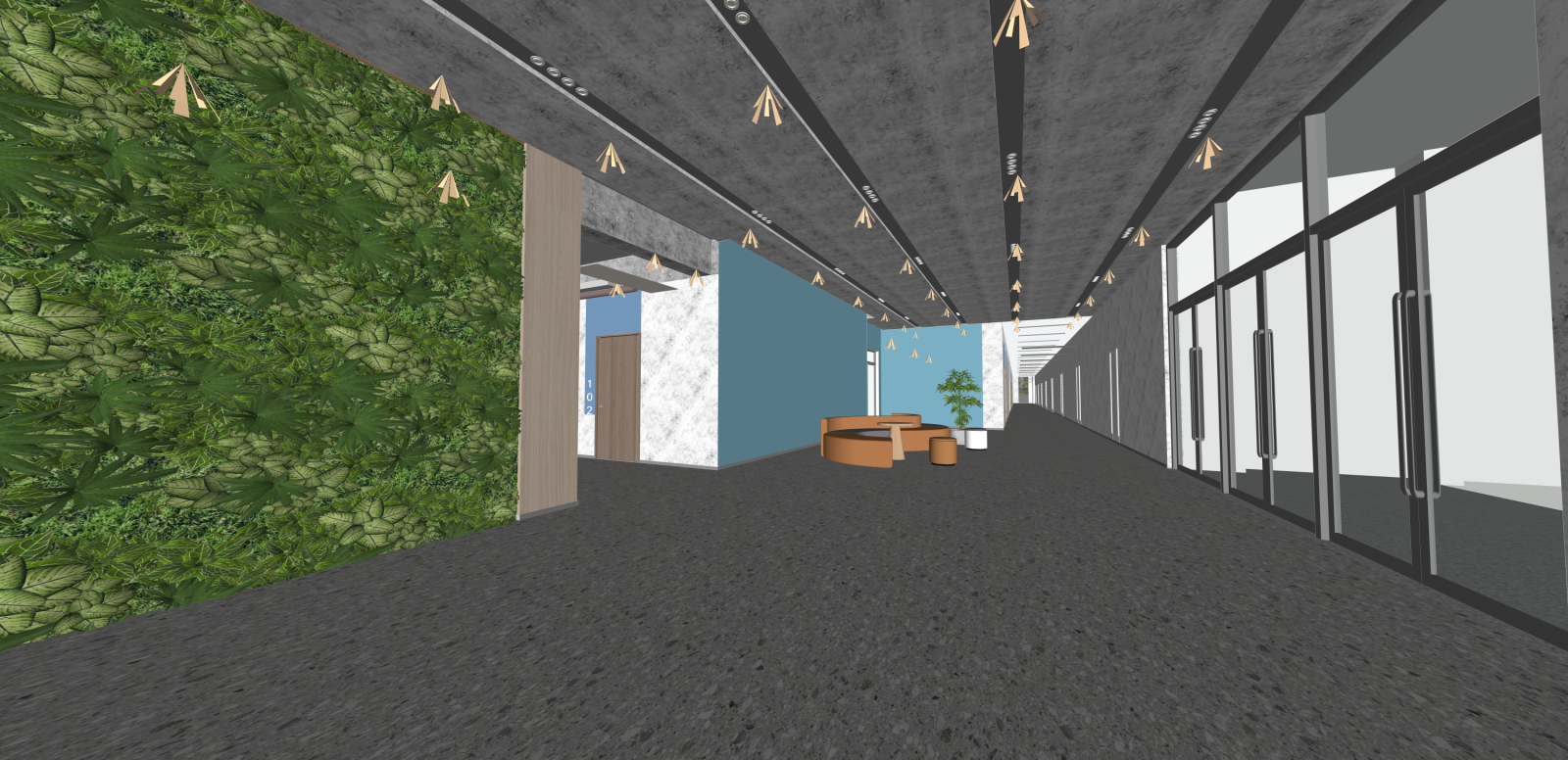 现代其他学校空间SU模型下载【ID:1216038098】