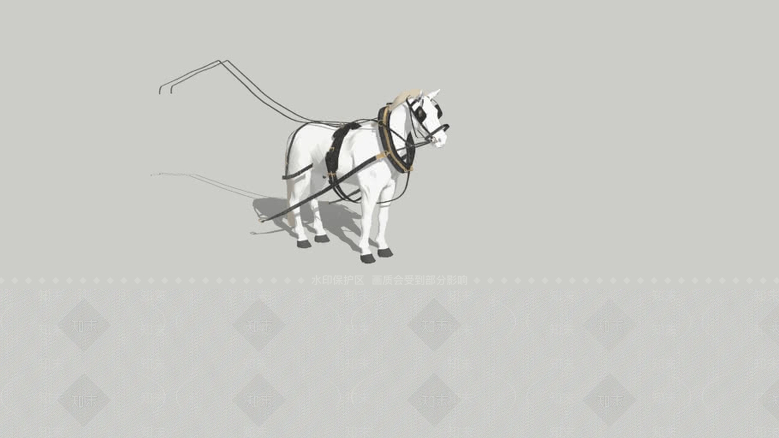 3D白色马车SU模型下载【ID:1162490428】