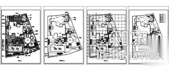 某豪华别墅花园总图设计cad施工图下载【ID:166184188】