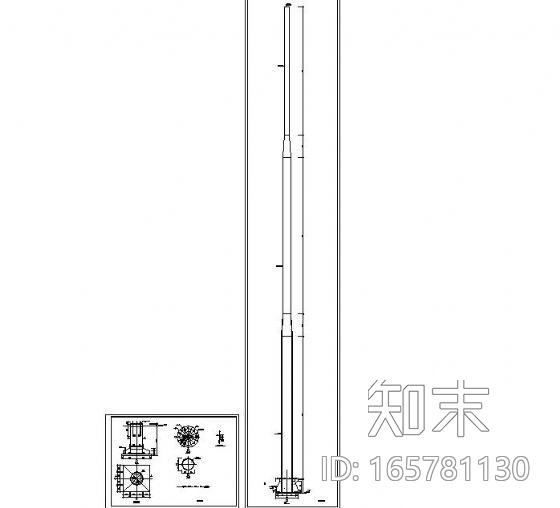 某广场高杆灯设计大样图cad施工图下载【ID:165781130】