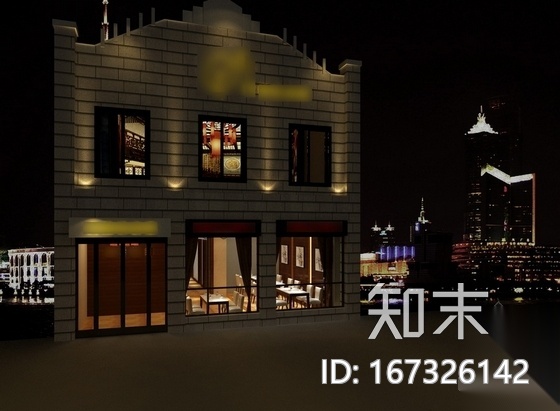 现代时尚餐厅室内设计装修图（含效果）施工图下载【ID:167326142】