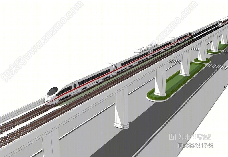 轻轨火车SU模型下载【ID:633241743】