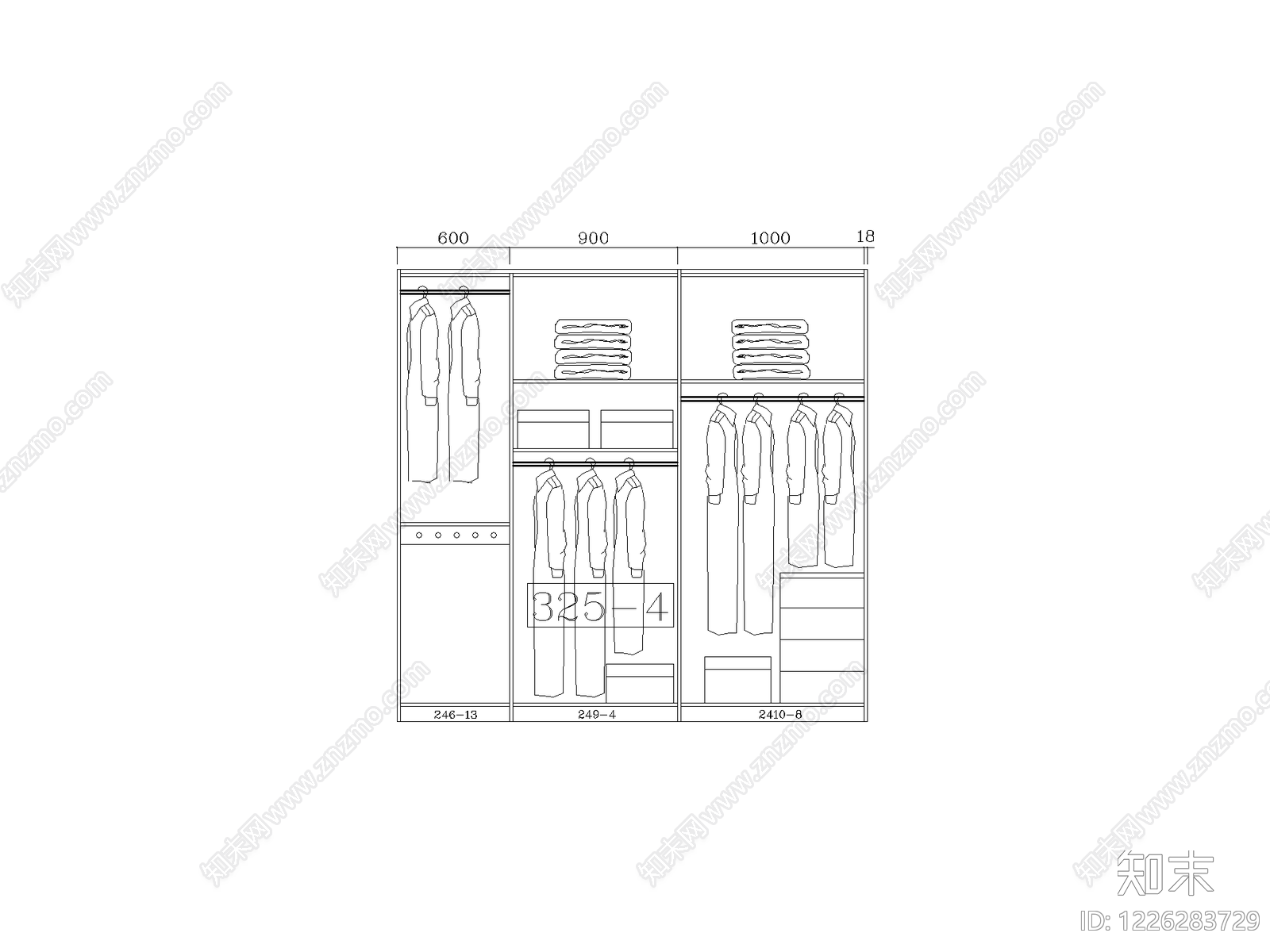 柜子cad施工图下载【ID:1226283729】