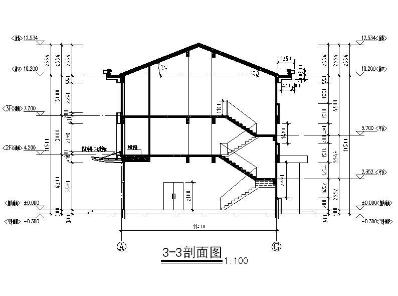 [宁夏]五层砖瓦屋面综合办公楼建筑施工图施工图下载【ID:149958181】