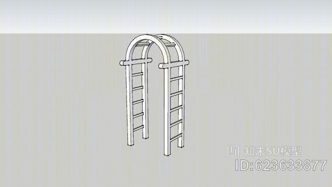 花园篱笆白木过渡SU模型下载【ID:623633877】