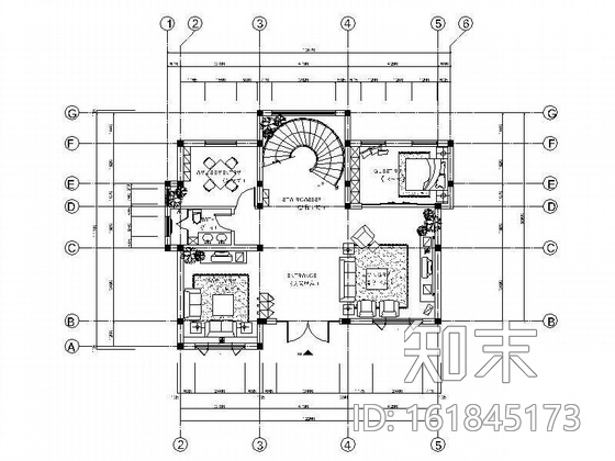 自建单体别墅首层设计图施工图下载【ID:161845173】