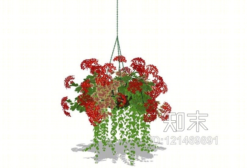 室内盆栽吊篮SU模型下载【ID:121469891】
