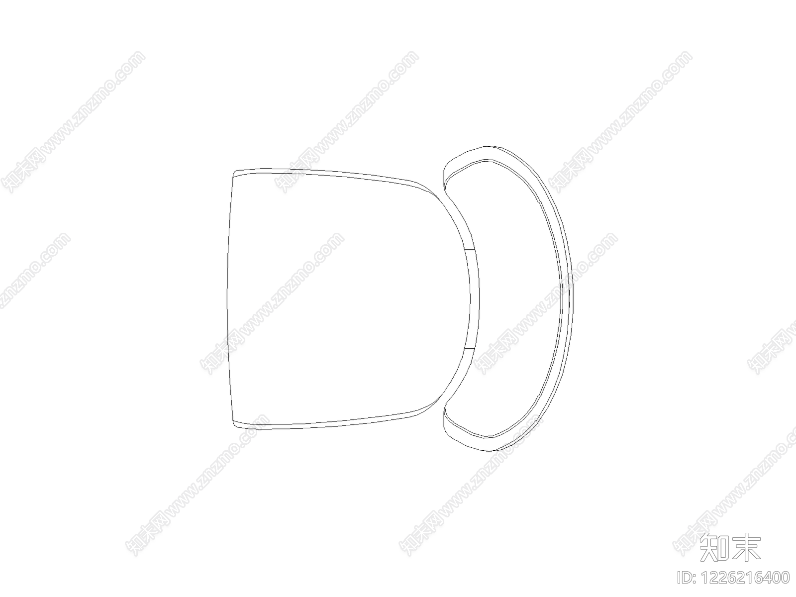 正反沙发组合cad施工图下载【ID:1226216400】