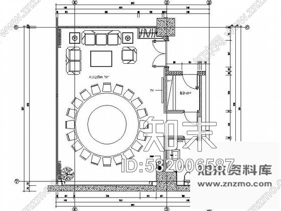 施工图现代办公楼餐厅大包间装修图含效果施工图下载【ID:532006587】