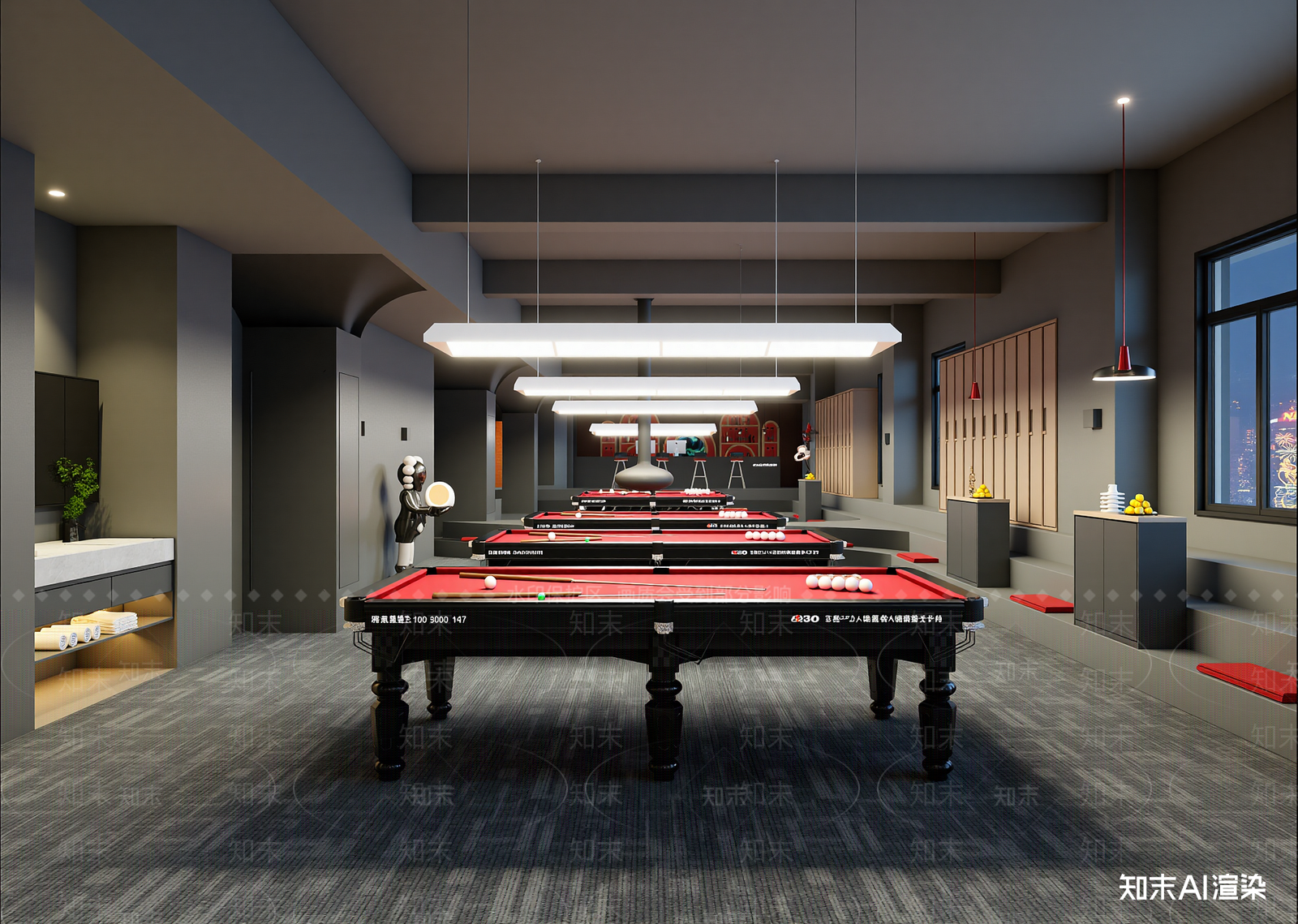 现代台球室3D模型下载【ID:1214111074】