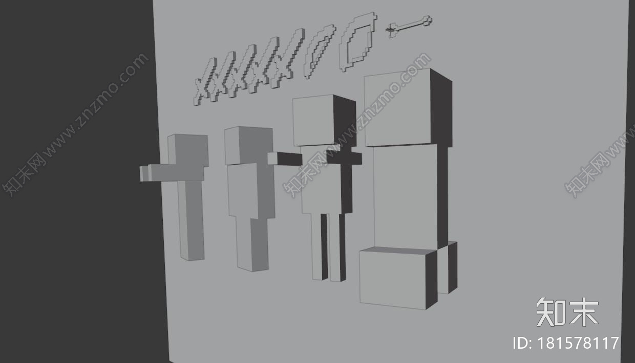 Minecraft我的世界角色和工具CG模型下载【ID:181578117】