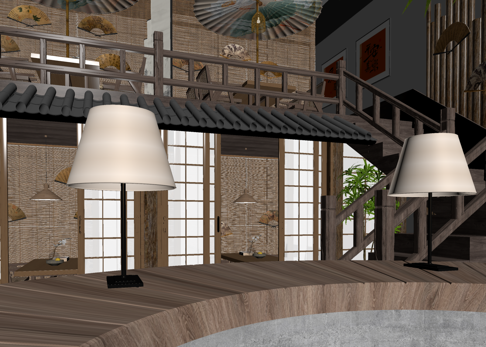 现代茶馆3D模型下载【ID:1214618715】
