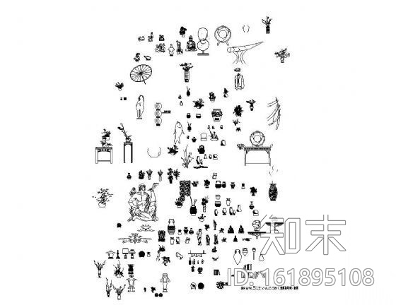 室内陈设图块集Ⅰcad施工图下载【ID:161895108】