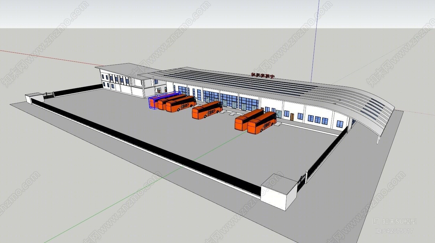 现代风格宁蒗客运站SU模型下载【ID:642875017】