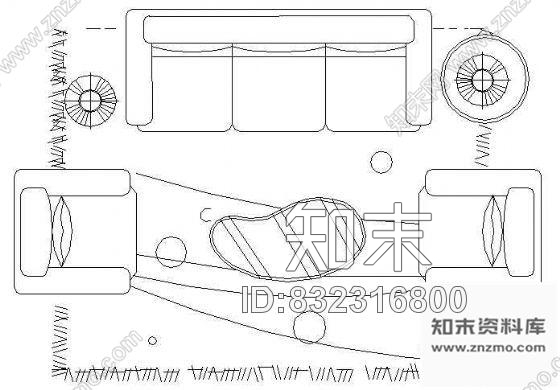 图块/节点沙发图块3cad施工图下载【ID:832316800】
