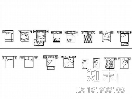 各式风格家居平面CAD图块下载cad施工图下载【ID:161908103】