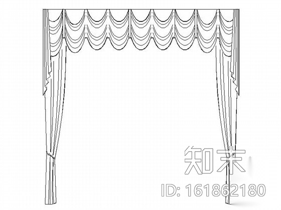 不同类型窗帘样式cad图块cad施工图下载【ID:161862180】