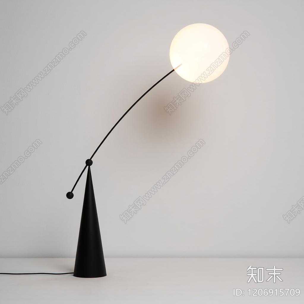 球形落地灯雕塑3D模型下载【ID:1206915709】