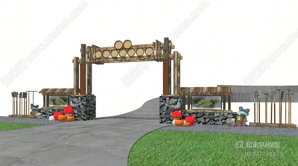 农场大门SU模型下载【ID:947797173】
