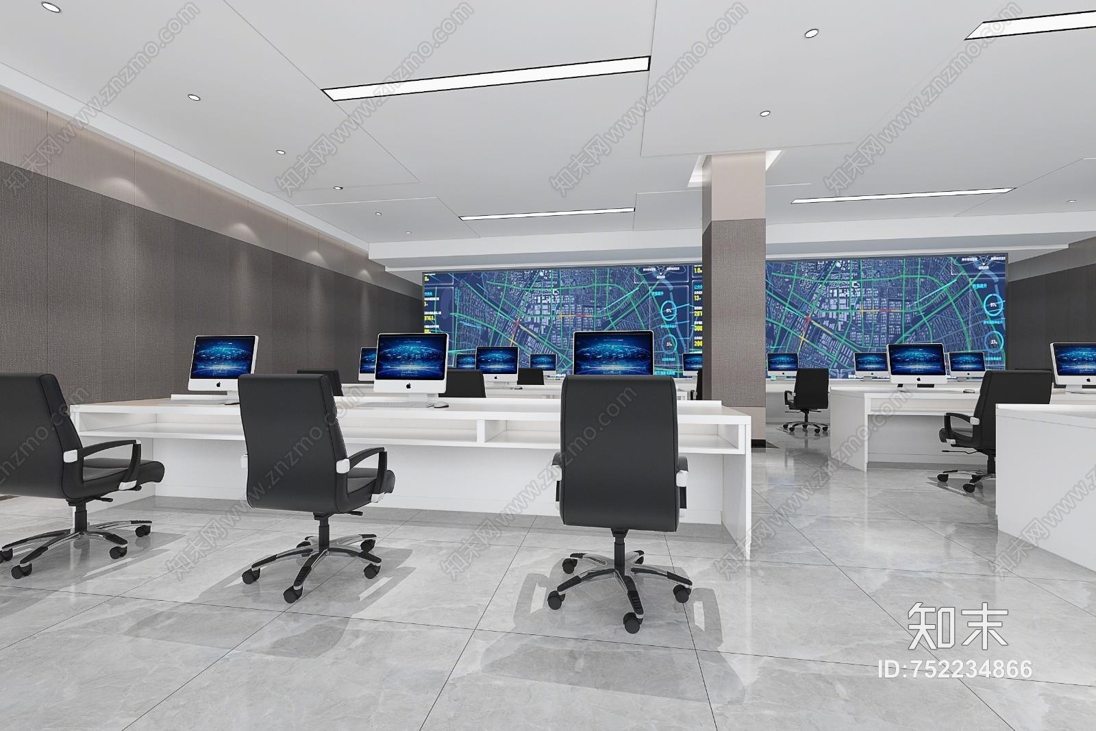 现代五层指挥调度中心3D模型下载【ID:752234866】