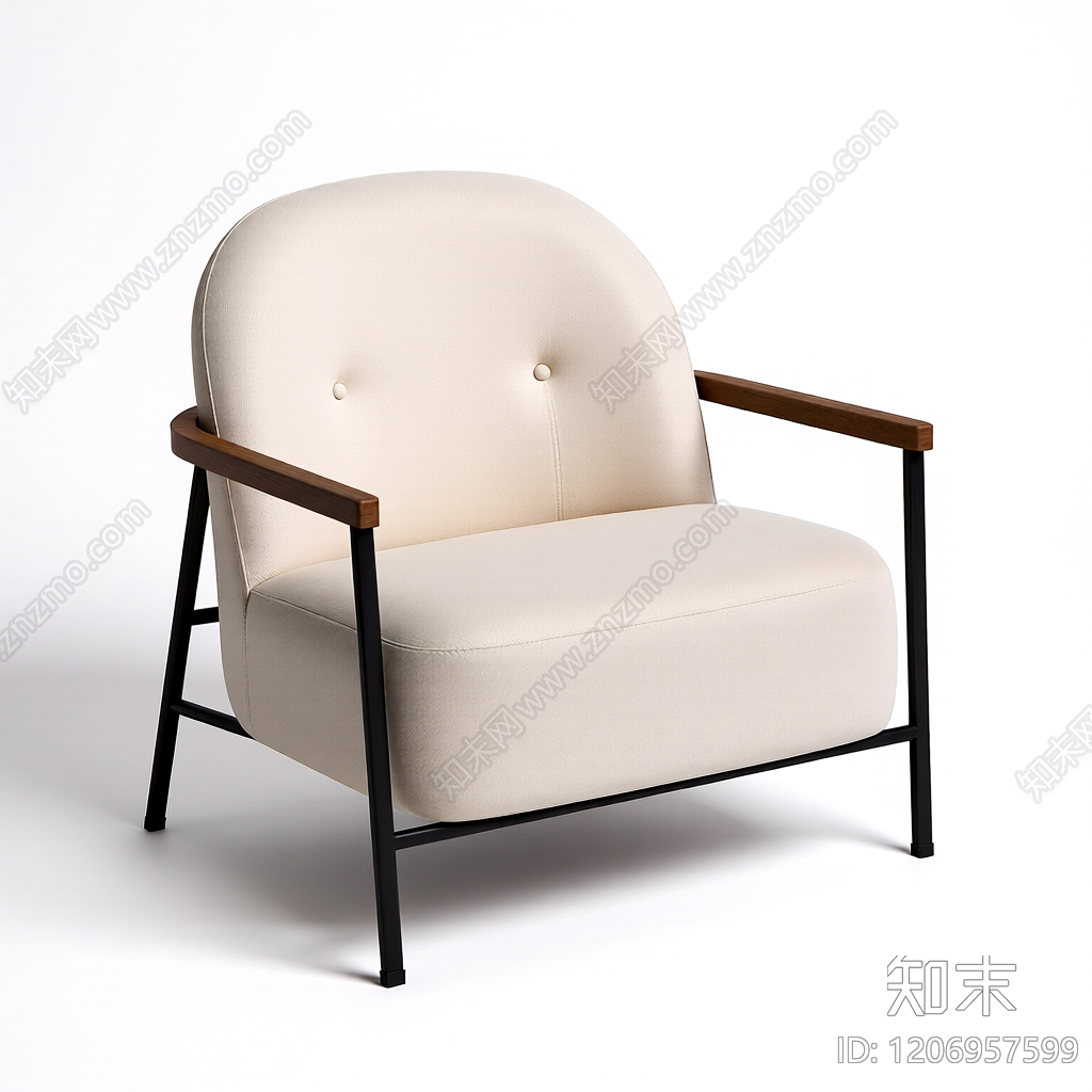 白布扶手椅3D模型下载【ID:1206957599】