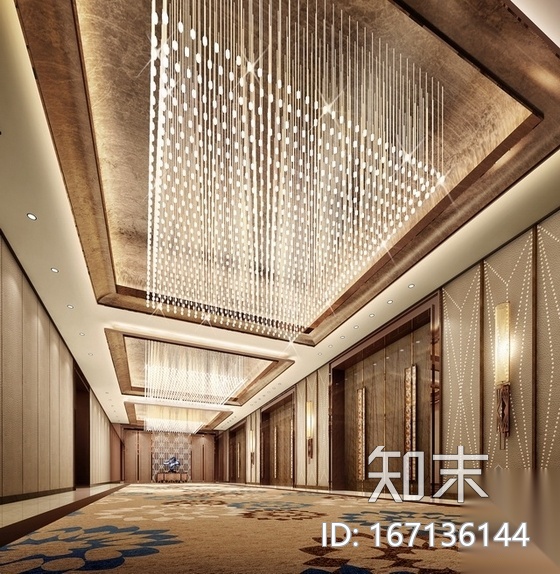 [深圳]金融中心区酒店奢华高档宴会厅装修施工图（含效果...cad施工图下载【ID:167136144】