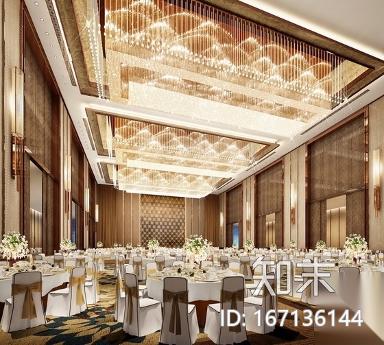 [深圳]金融中心区酒店奢华高档宴会厅装修施工图（含效果...cad施工图下载【ID:167136144】